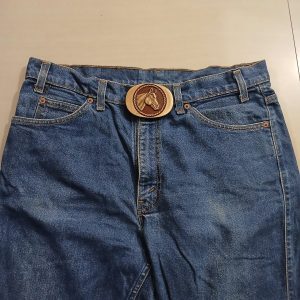 Horse Head vintage belt buckle – worn on belt with jeans