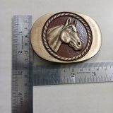 Horse Head vintage belt buckle – with ruler for size