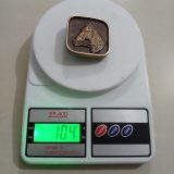 Horse Head vintage belt buckle – on scale showing weight