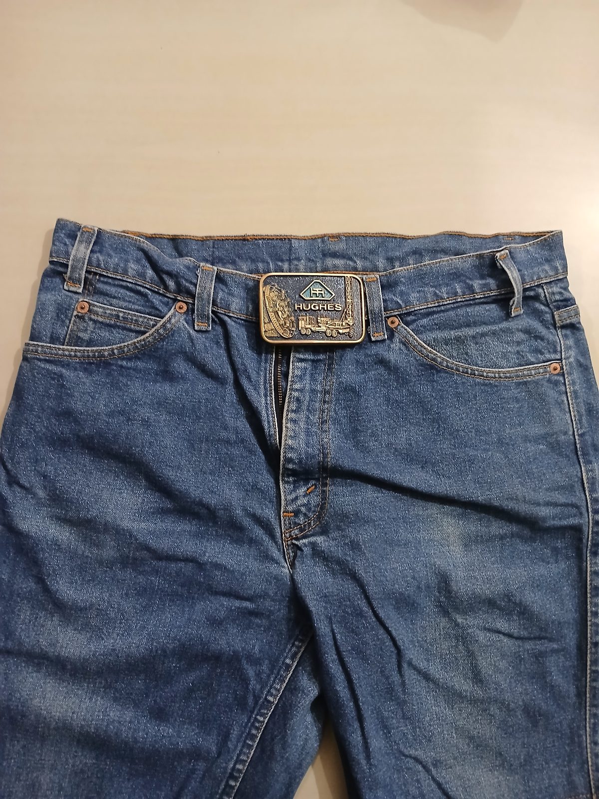 Hughes Vintage Belt Buckle – Worn on belt with jeans Hughes vintage belt buckle – worn on belt with jeans