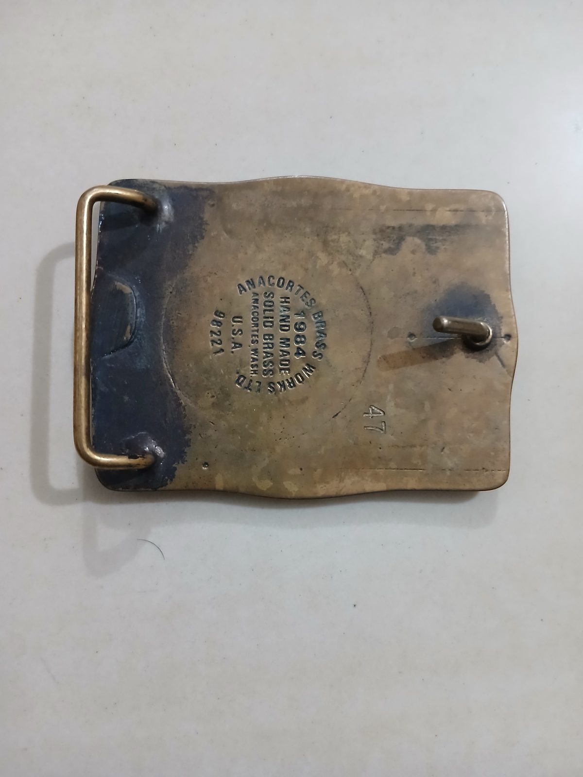 Hydril Specialty Products Houston vintage belt buckle – back view