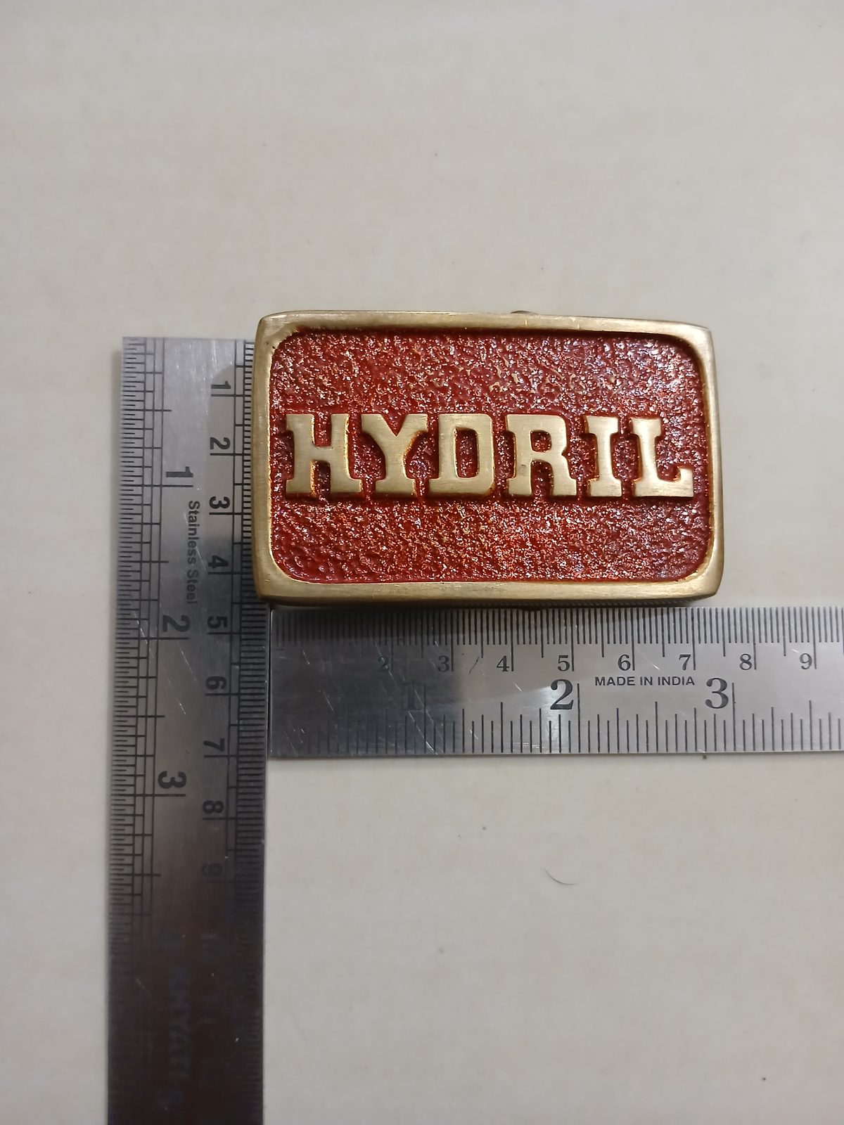 Hydril Vintage Belt Buckle – With ruler for size Hydril vintage belt buckle – with ruler for size