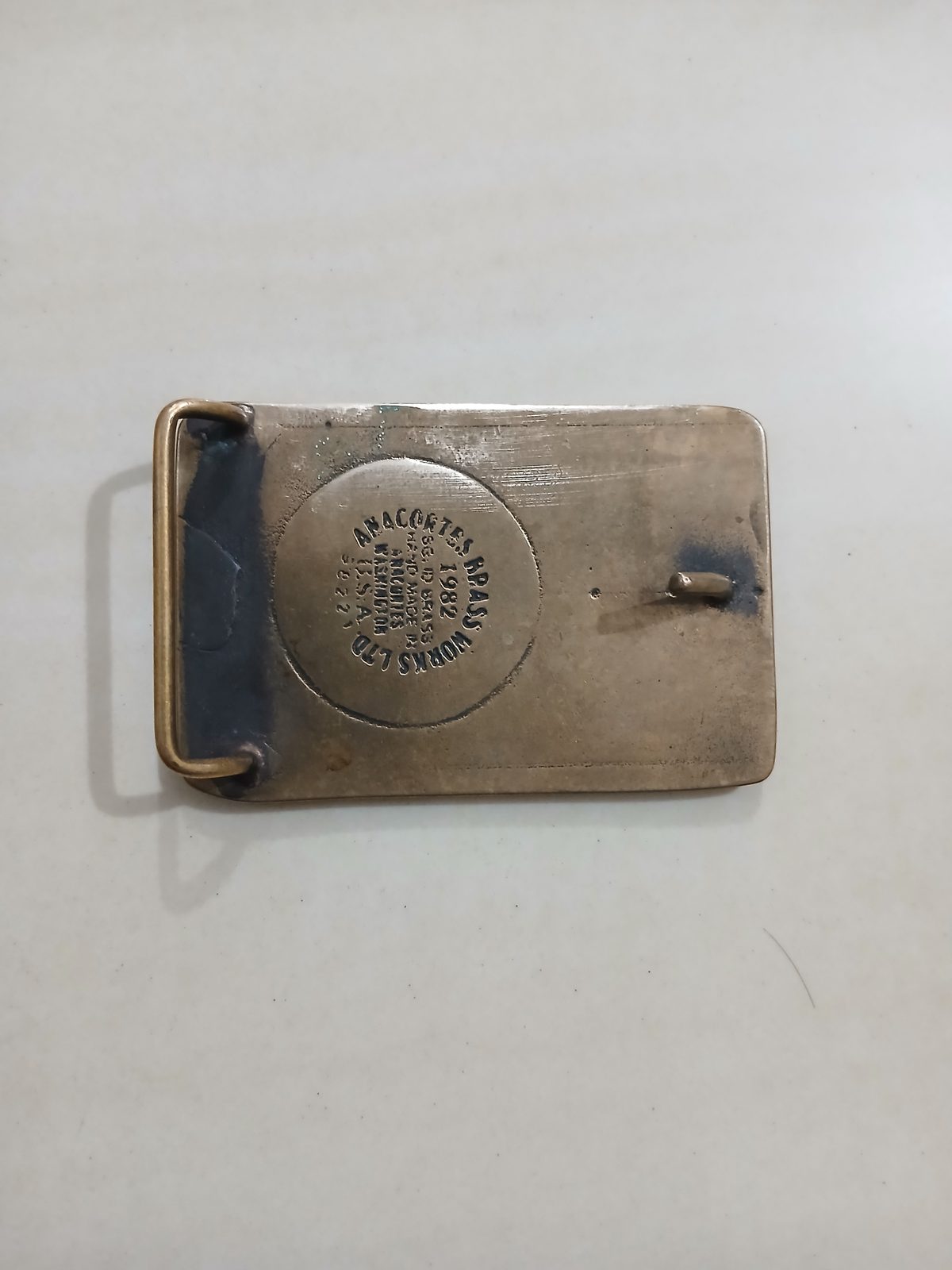 Hydril Vintage Belt Buckle – Back view Hydril vintage belt buckle – back view