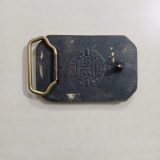 In The Balance Safety Is The Difference vintage belt buckle – back view