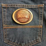 Indiana Basketball vintage belt buckle – on jeans back pocket