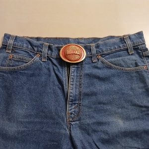 Indiana Basketball vintage belt buckle – worn on belt with jeans