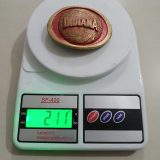 Indiana Basketball vintage belt buckle – on scale showing weight