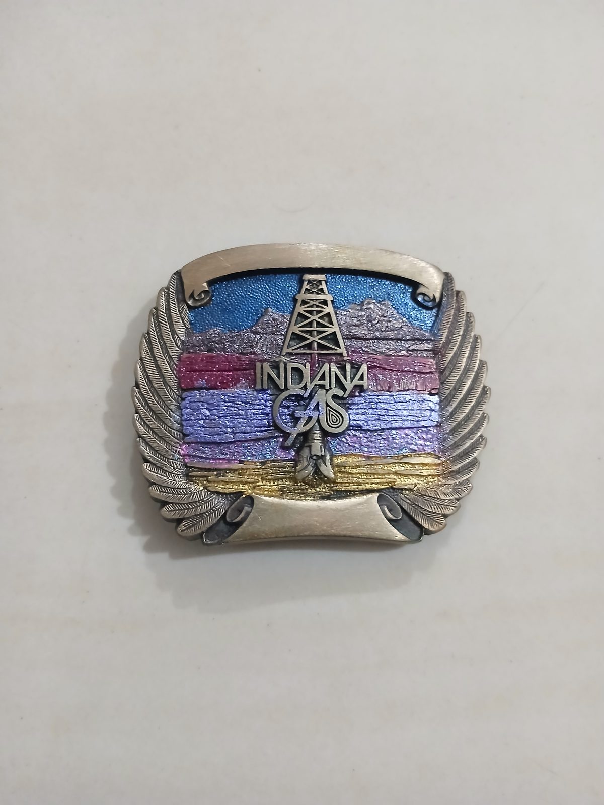 Indiana Gas Vintage Belt Buckle – Front view Indiana Gas vintage belt buckle – front view