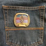 Indiana Gas vintage belt buckle – on jeans back pocket
