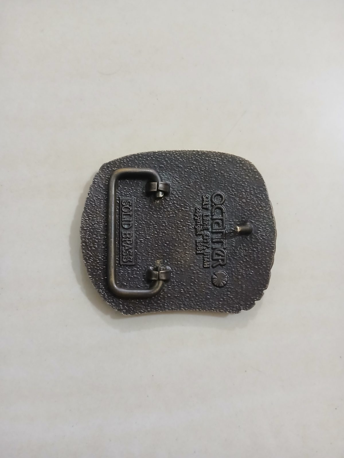 Indiana Gas Vintage Belt Buckle – Back view Indiana Gas vintage belt buckle – back view