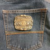 Jack Daniels Whiskey vintage belt buckle – on jeans back pocket