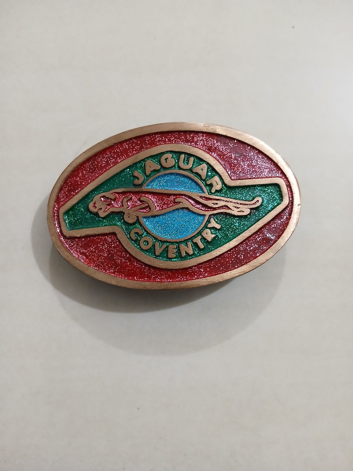 Jaguar Coventry Vintage Belt Buckle – Front view Jaguar Coventry vintage belt buckle – front view