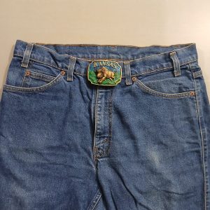 Kansas Buffalo vintage belt buckle – worn on belt with jeans