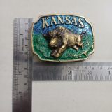 Kansas Buffalo vintage belt buckle – with ruler for size