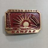 Kansas Sunflower vintage belt buckle – front view