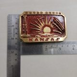 Kansas Sunflower vintage belt buckle – with ruler for size