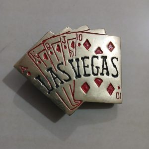 Las Vegas Cards vintage belt buckle – front view