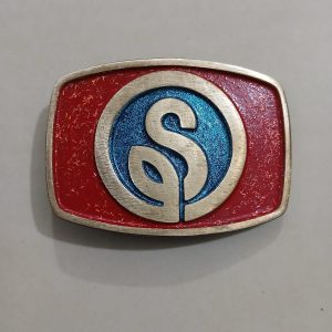 Letter S Logo vintage belt buckle – front view