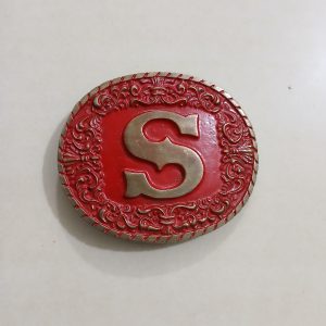 Letter S vintage belt buckle – front view