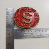 Letter S vintage belt buckle – with ruler for size