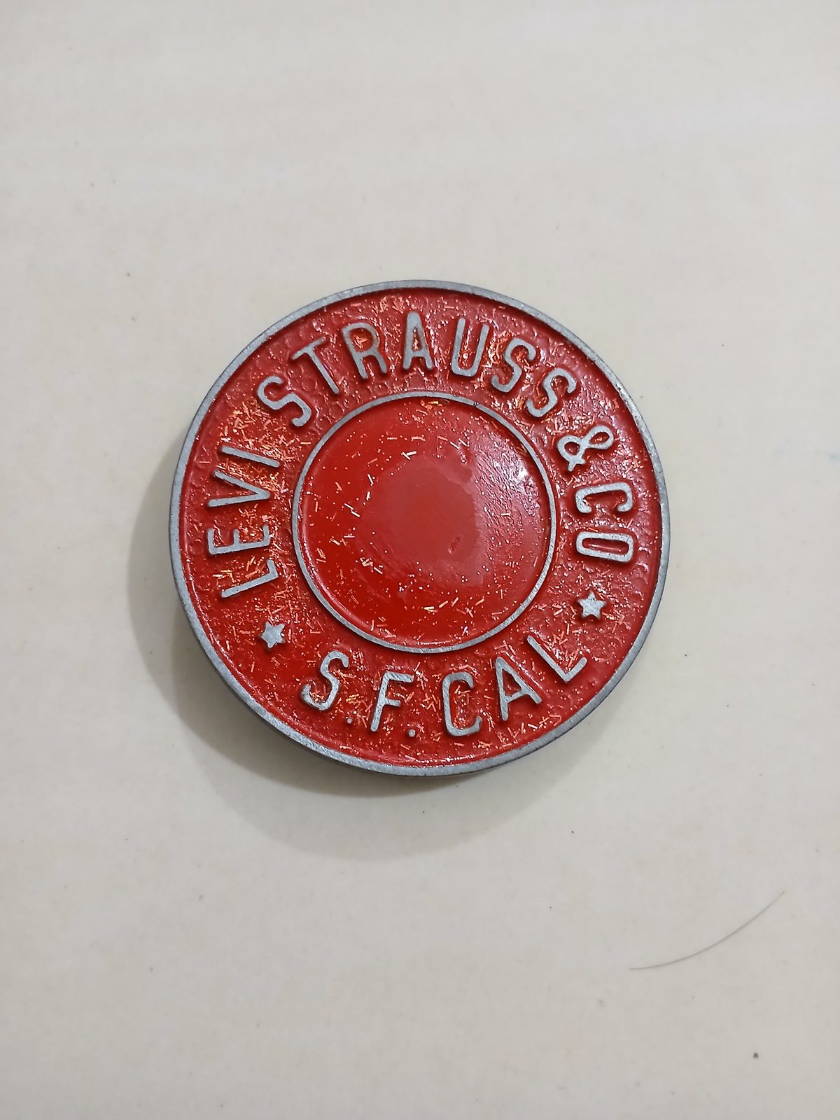 Levi Strauss SF Cal Vintage Belt Buckle – Front view Levi Strauss SF Cal vintage belt buckle – front view