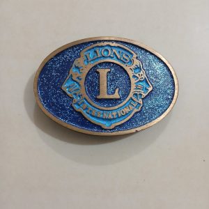 Lions International vintage belt buckle – front view