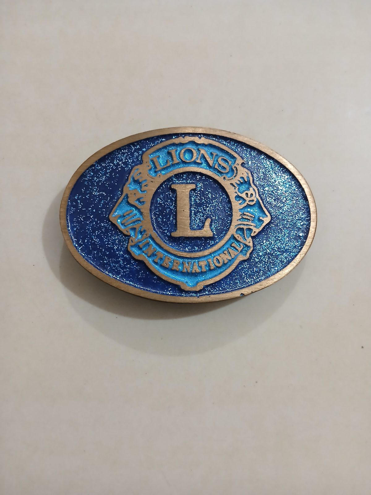 Lions International Vintage Belt Buckle – Front view Lions International vintage belt buckle – front view
