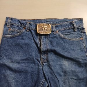 Lone Star vintage belt buckle – worn on belt with jeans