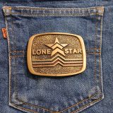 Lone Star vintage belt buckle – on jeans back pocket