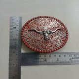 Longhorn Floral vintage belt buckle – with ruler for size
