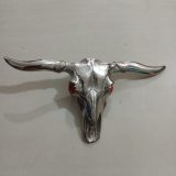 Longhorn Skull vintage belt buckle – front view