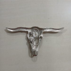 Longhorn Skull vintage belt buckle – back view