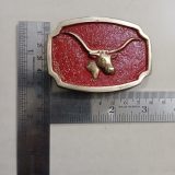 Longhorn Steer vintage belt buckle – with ruler for size