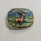 Louisiana Deer vintage belt buckle – front view