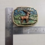 Louisiana Deer vintage belt buckle – with ruler for size