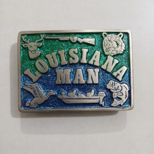 Louisiana Man vintage belt buckle – front view