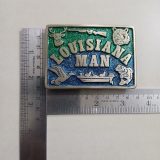 Louisiana Man vintage belt buckle – with ruler for size