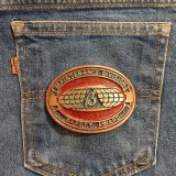 Maintenance Division Safety Award vintage belt buckle – on jeans back pocket