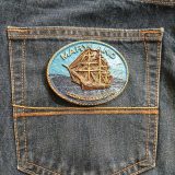Maryland Constellation Ship vintage belt buckle – on jeans back pocket