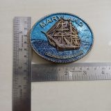 Maryland Constellation Ship vintage belt buckle – with ruler for size