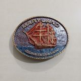 Maryland Constellation Ship vintage belt buckle – front view