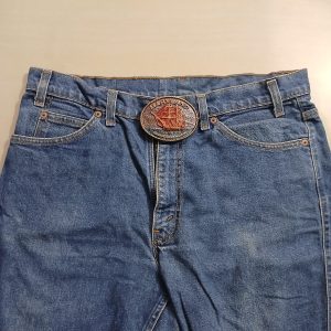 Maryland Constellation Ship vintage belt buckle – worn on belt with jeans