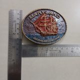 Maryland Constellation Ship vintage belt buckle – with ruler for size