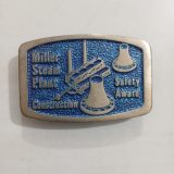 Miller Steam Plant Construction Safety Award vintage belt buckle – front view