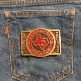 Missouri Pacific Railroad vintage belt buckle – on jeans back pocket