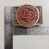 Missouri Pacific Railroad vintage belt buckle – with ruler for size