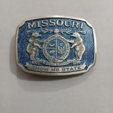 Missouri Show Me State vintage belt buckle – front view
