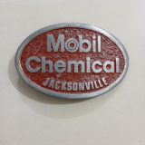 Mobil Chemical Jacksonville vintage belt buckle – front view