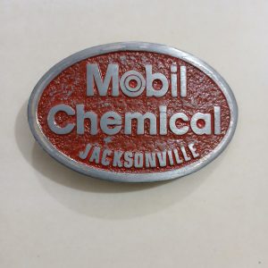 Mobil Chemical Jacksonville vintage belt buckle – front view