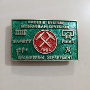 Monongah Division Engineering 1984 vintage belt buckle – front view